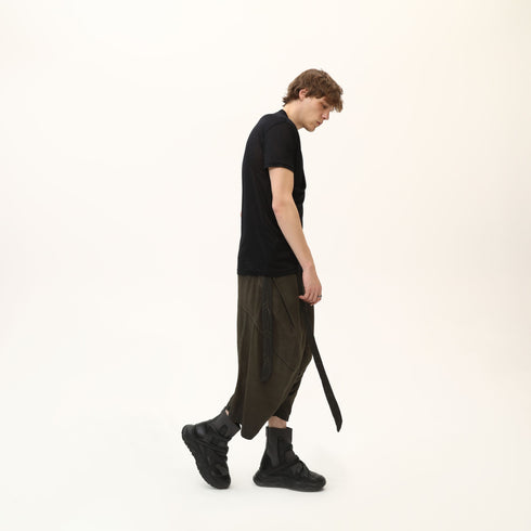 Junus Coban Draped Neckline T-Shirt Black