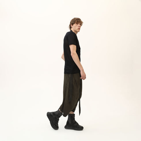 Junus Coban Draped Neckline T-Shirt Black