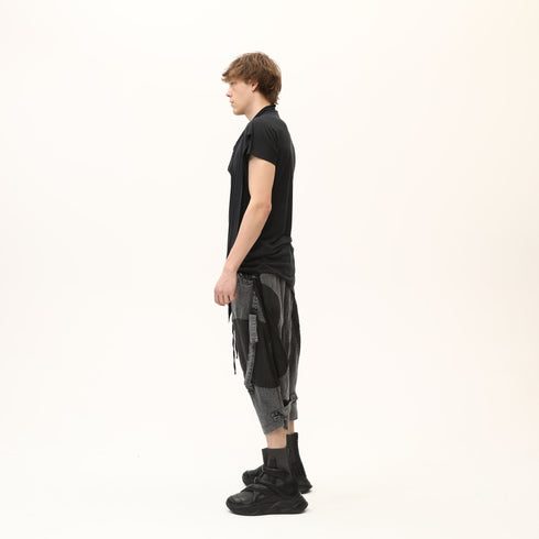 Junus Coban Draped Neckline T-Shirt Black