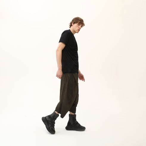 Junus Coban Draped Neckline T-Shirt Black