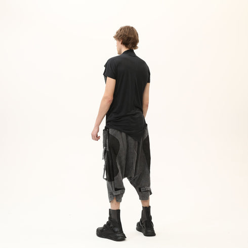 Junus Coban Draped Neckline T-Shirt Black