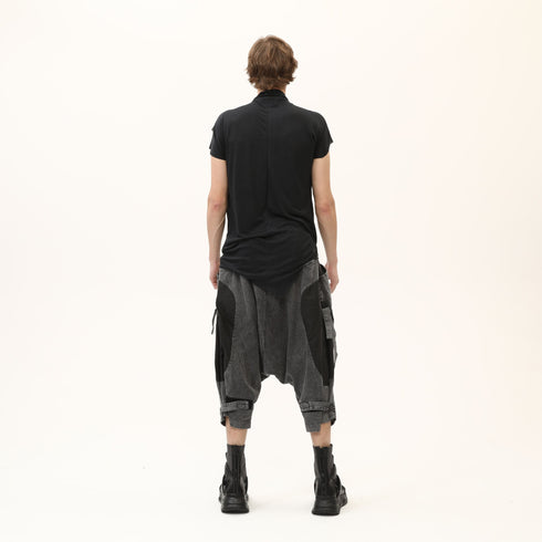 Junus Coban Draped Neckline T-Shirt Black