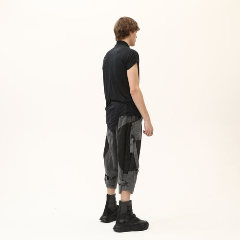 Junus Coban Draped Neckline T-Shirt Black
