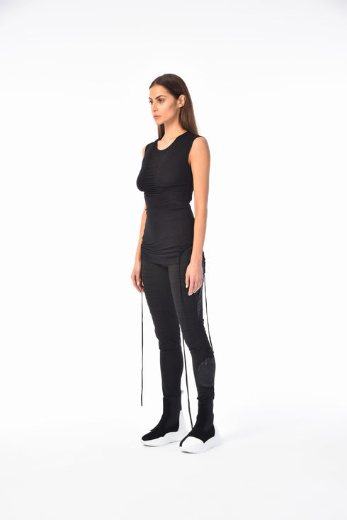 Drawstring Sleeveless Women's Tunic