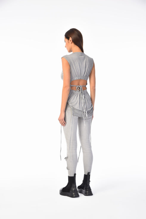 Drawstring Sleeveless Women's Tunic