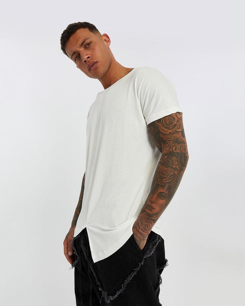 Junus Coban Extended-Back Slit-Front T-Shirt White