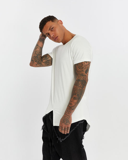 Junus Coban Extended-Back Slit-Front T-Shirt White