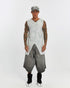 Junus Coban Front-and-Back Slit Tank Top Acid Grey