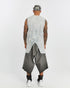 Junus Coban Front-and-Back Slit Tank Top Acid Grey