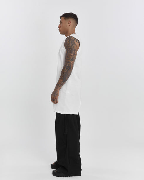 Junus Coban Front-and-Back Slit Tank Top White