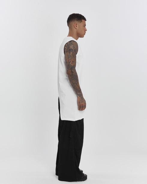 Junus Coban Front-and-Back Slit Tank Top White