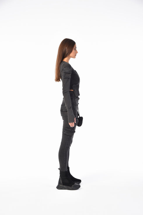 Front Zip Pocket Women's Bustier