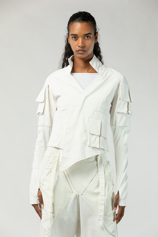 Junus Coban Heavily Pintucked Short Jacket cropped length avant garde jacket