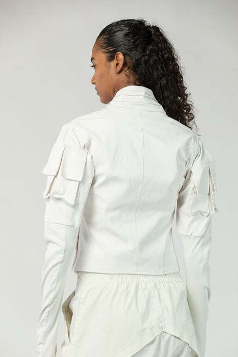 Junus Coban Heavily Pintucked Short Jacket cropped length avant garde jacket