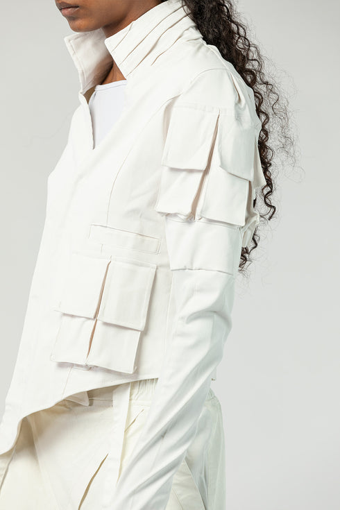 Junus Coban Heavily Pintucked Short Jacket cropped length avant garde jacket