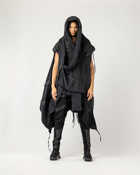Junus Coban Heavily Ribbed Sleeveless Men's Cardigan ribbed sleeveless avant garde cardigan