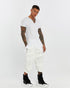 Junus Coban High-Low V-Neck T-Shirt White