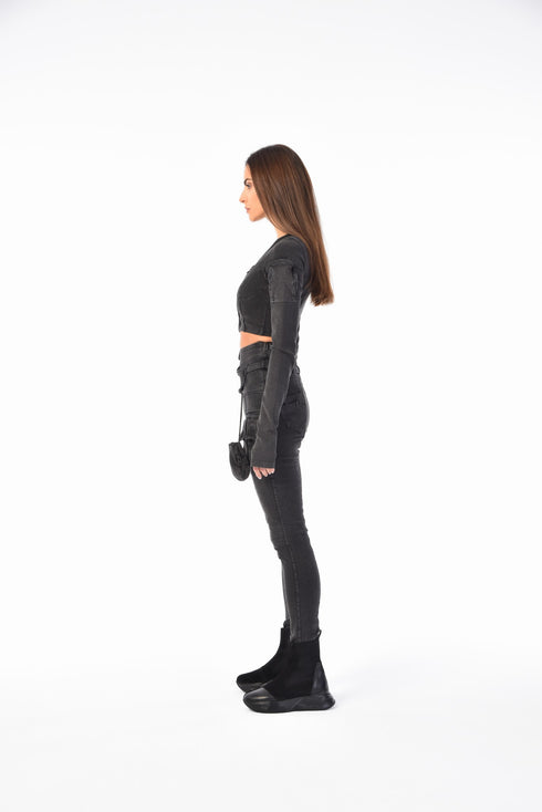 High Waist Multi Pocket Women's Trousers