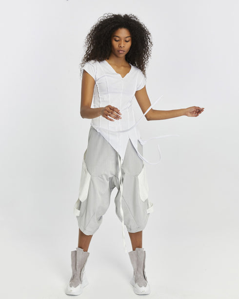 Long Fringed V Neck Women's T-Shirt