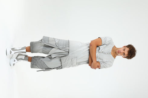 Junus Coban Loop-Button Placket T-Shirt Anthracite