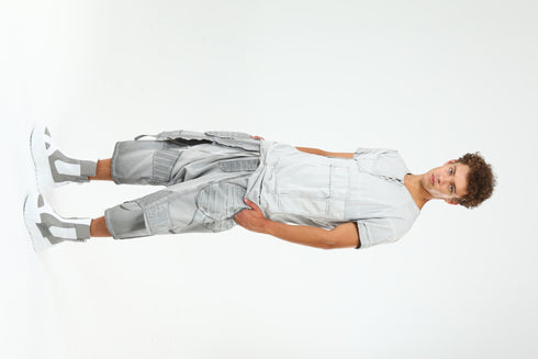 Junus Coban Loop-Button Placket T-Shirt Anthracite