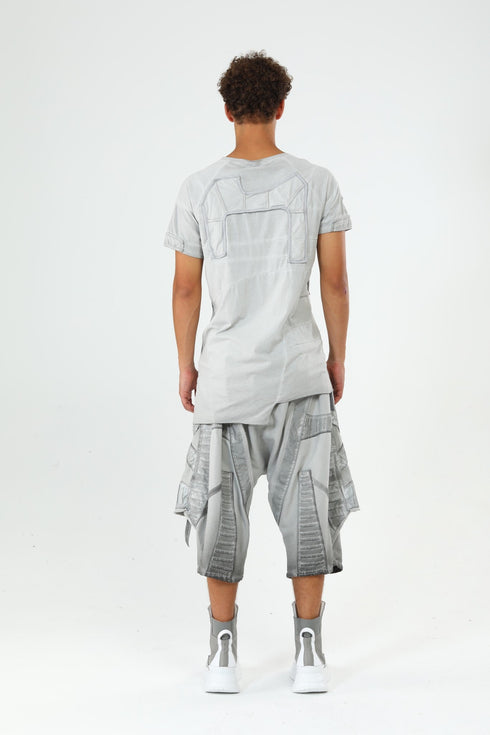 Junus Coban Loop-Button Placket T-Shirt Anthracite