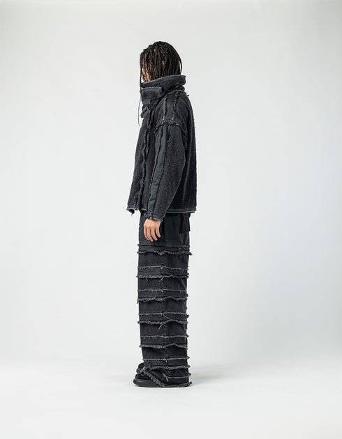 Junus Coban Men's Denim Jacket with Front Slit denim slit detailed avant garde jacket