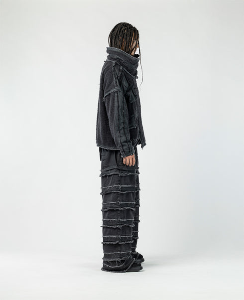 Junus Coban Men's Denim Jacket with Front Slit denim slit detailed avant garde jacket