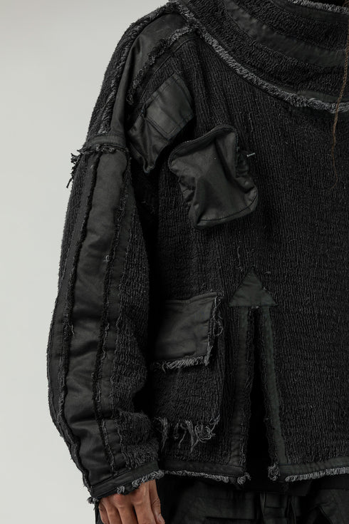 Junus Coban Men's Denim Jacket with Front Slit denim slit detailed avant garde jacket