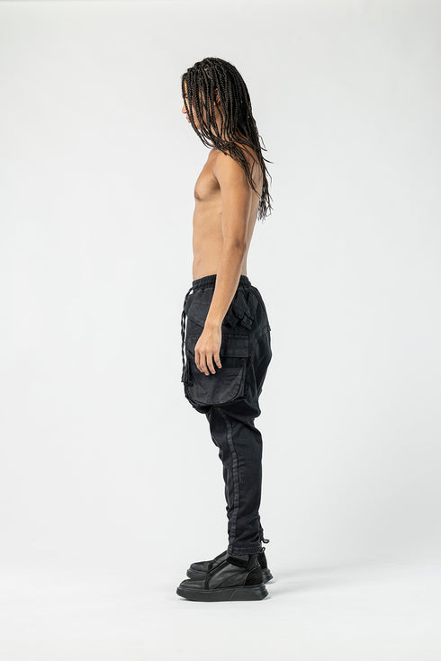 Junus Coban Men's Pants with Multi-Pockets multi pocket utility pocketed avant garde pants
