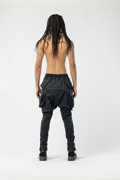 Junus Coban Men's Pants with Multi-Pockets multi pocket utility pocketed avant garde pants