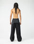 Junus Coban Men's Wide Leg Denim Pants with Leather Details denim avant garde pants