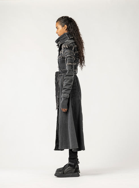 Junus Coban Multi-Panel Long Women's Jacket panelled longline avant garde jacket