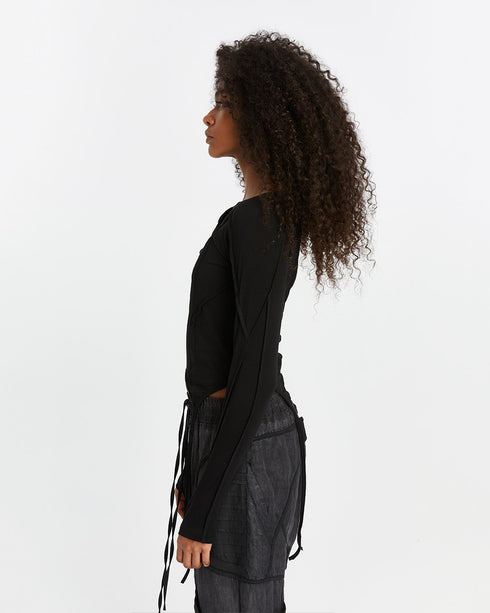 Multi Paneled Long Sleeve Women's T-Shirt
