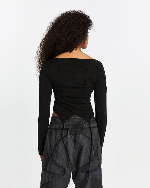 Multi Paneled Long Sleeve Women's T-Shirt