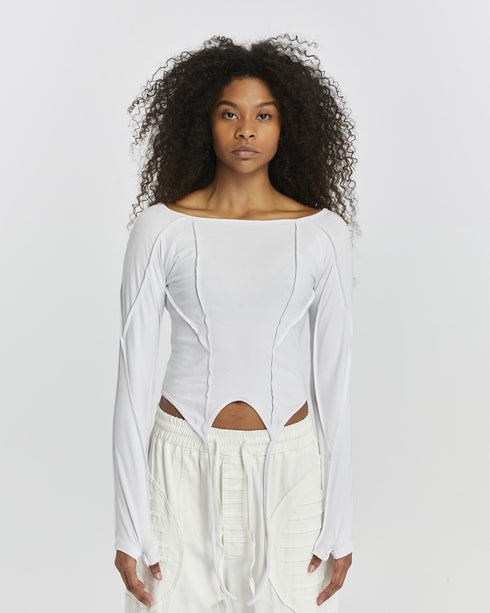 Multi Paneled Long Sleeve Women's T-Shirt