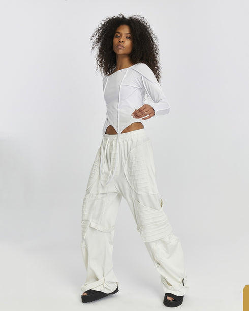 Multi Paneled Long Sleeve Women's T-Shirt