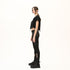 Multi Ribbed Piped Cropped Women's T-Shirt
