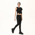 Multi Ribbed Piped Cropped Women's T-Shirt