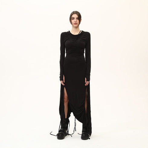 Multi Shirred Long Women's Dress