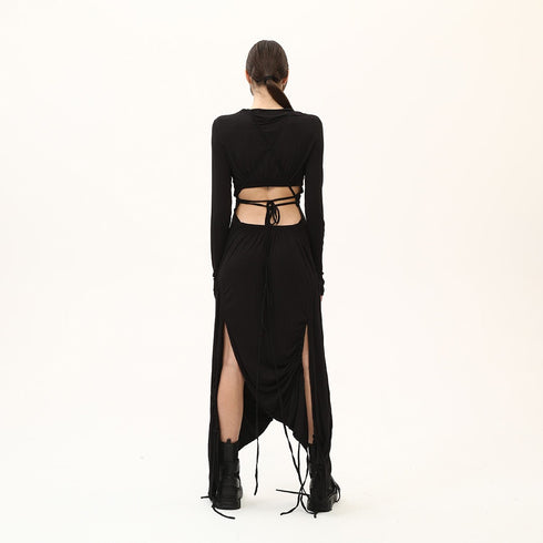 Multi Shirred Long Women's Dress