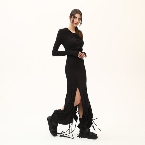Multi Shirred Long Women's Dress