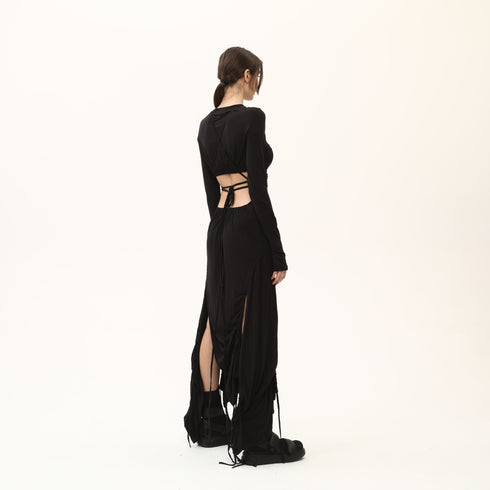 Multi Shirred Long Women's Dress