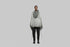 Junus Coban Nomad hooded tunic front view in light grey
