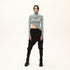 One Side Long Turtleneck Women's Blouse