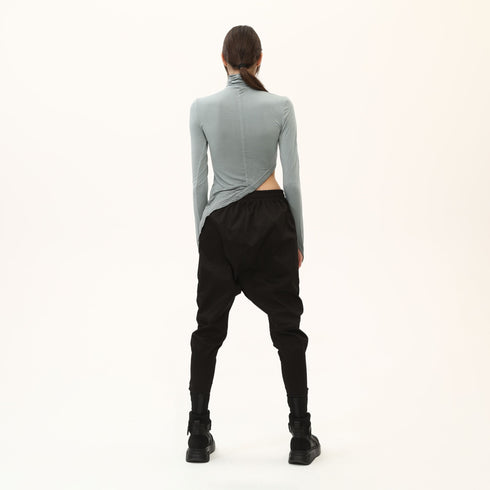 One Side Long Turtleneck Women's Blouse