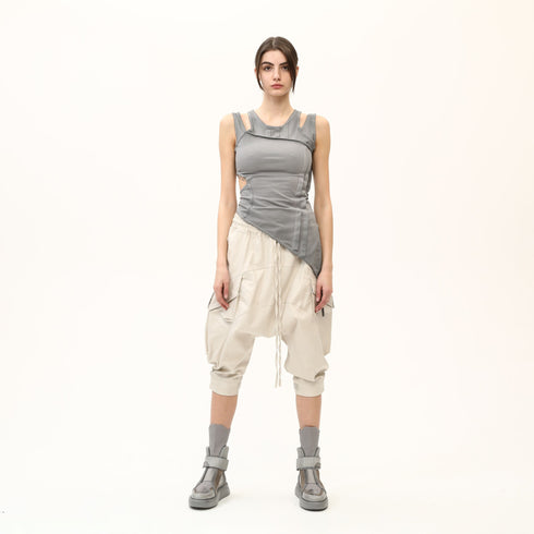 Open Shoulder Ribbed Women's Tunic