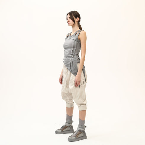 Open Shoulder Ribbed Women's Tunic