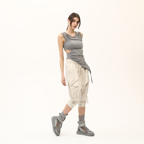 Open Shoulder Ribbed Women's Tunic