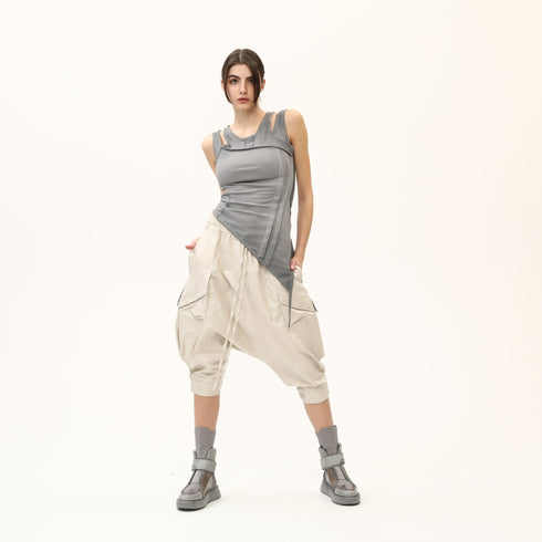 Open Shoulder Ribbed Women's Tunic